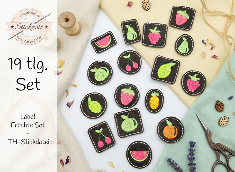 Label Früchte Set - ITH-Stickdatei